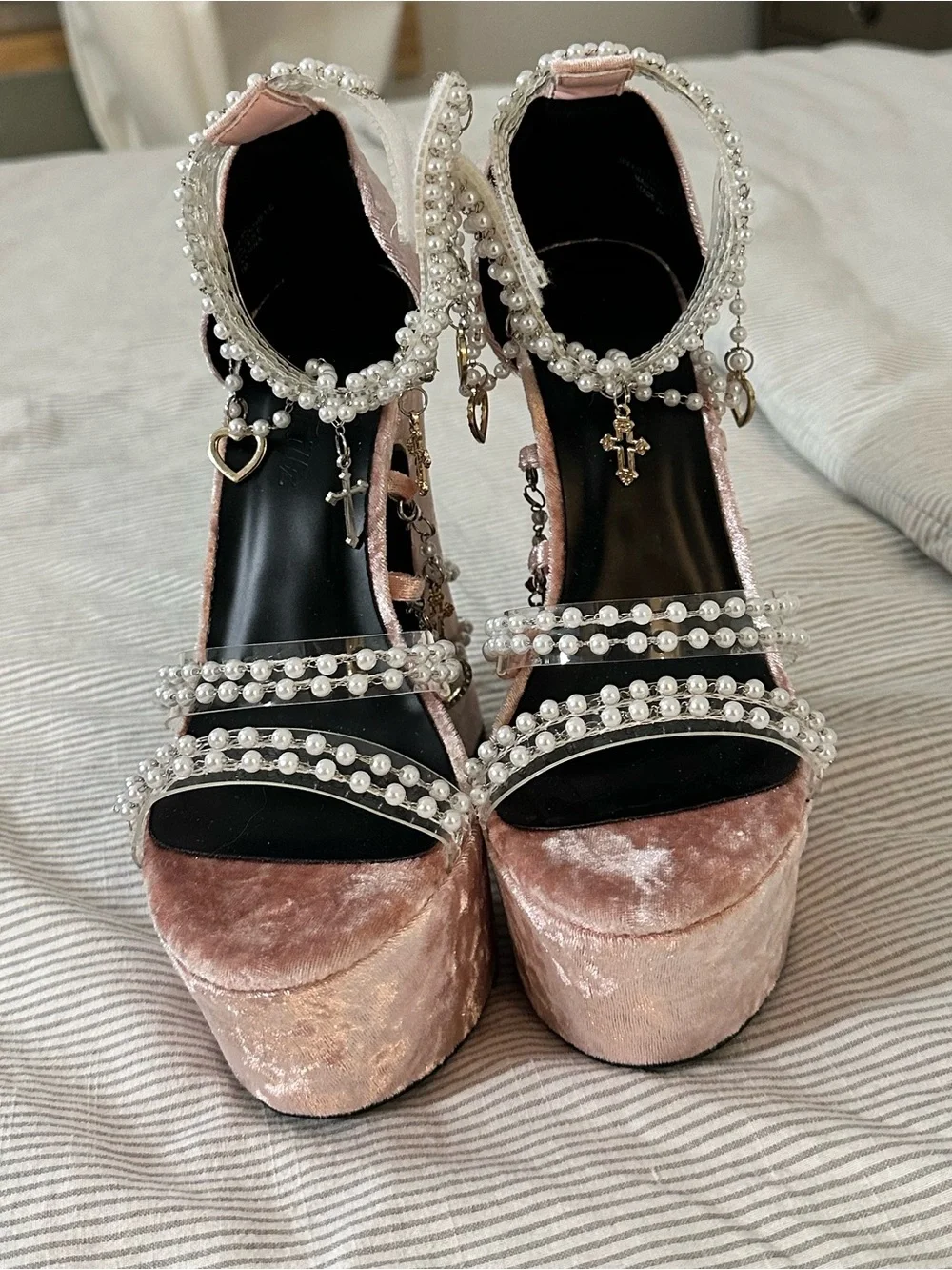 Sugar Thrillz HOLY REVELATION PLATFORM HEELS - Pink.Doll’s Kill